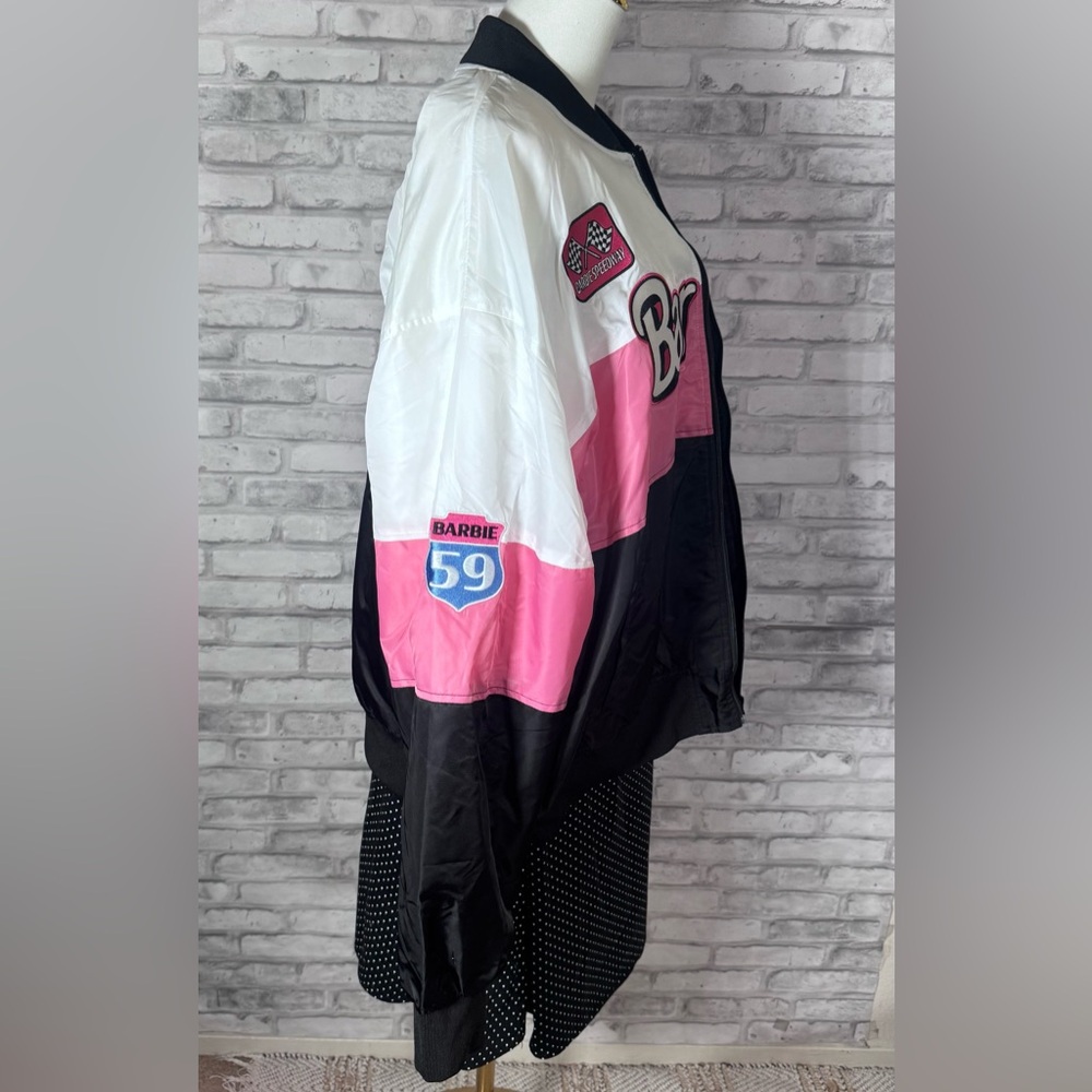 Pacsun x Barbie Black White Pink Quilted Racer Motorcycle Jacket - Picture 8 of 16
